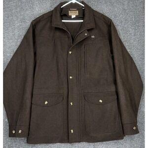 Miller Ranch By Cinch Melton Wool Chore Coat Mens 2XL Brown Zip Up DWJ2122402